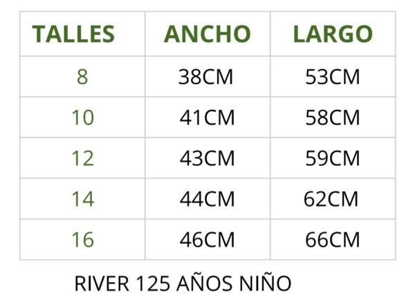 RIVER 125 ANIVERSARIO NIÑO